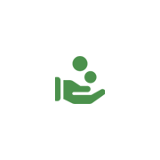 A green icon is shown in the shape of a hand.